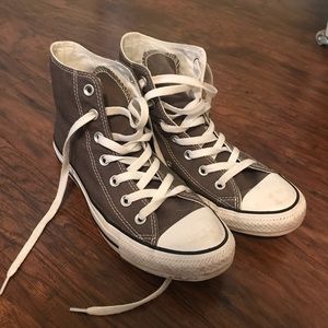 Grey high top converse